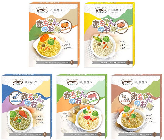 Happy Family 親子御膳坊 寶寶粥 綜合組5盒組, 1.5kg, 1組