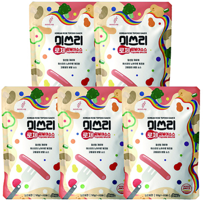 미쓰리 로제 떡볶이 소스, 50g, 5개