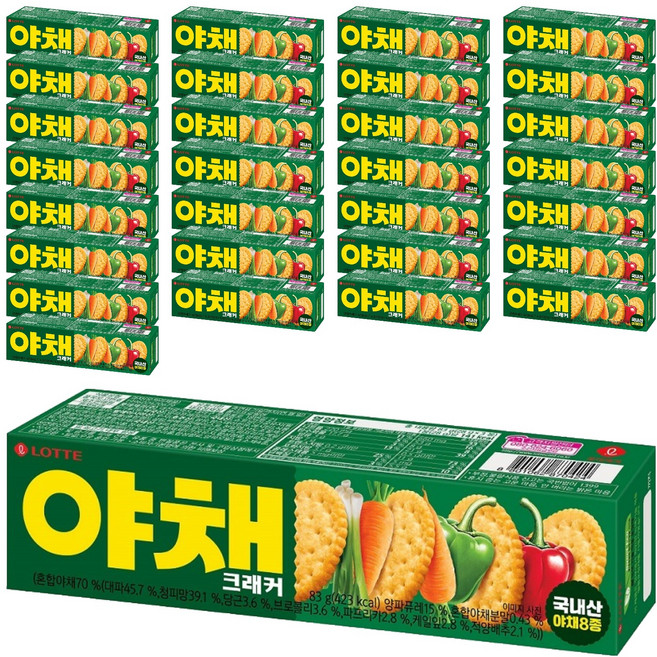 롯데제과 야채크래커, 83g, 30개
