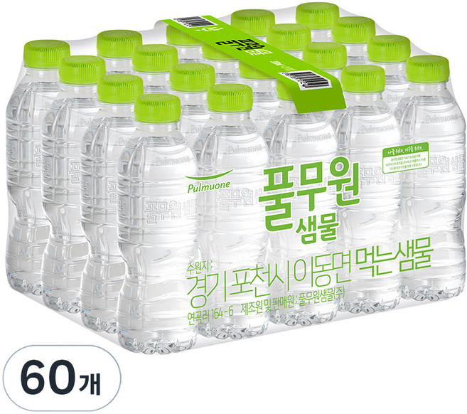 풀무원샘물 생수 무라벨, 330ml, 60개