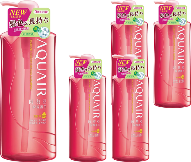 AQUAIR 阿葵亞 瞬耀護色洗髮精 控油, 600ml, 5瓶