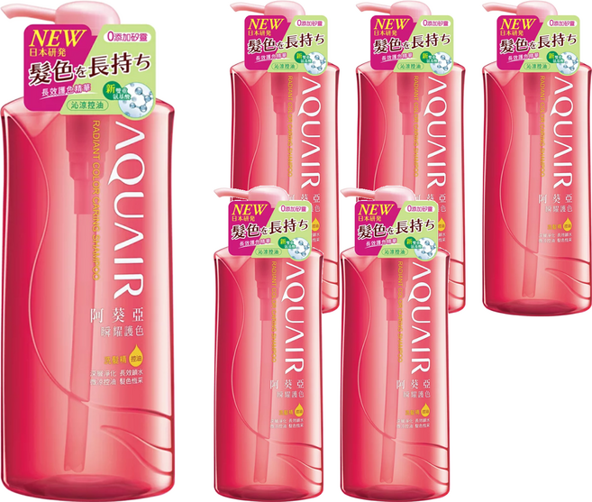AQUAIR 阿葵亞 瞬耀護色洗髮精 控油, 600ml, 6瓶