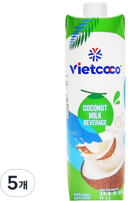 Vietcoco椰奶飲料, 1L, 5個
