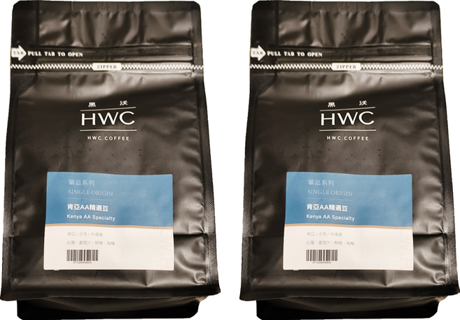HWC 黑沃咖啡 單品系列 肯亞AA精選咖啡豆, 2包, 227g, Whole Bean