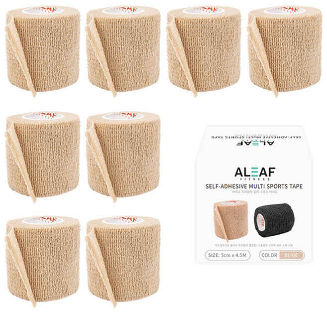 아리프 자가점착 멀티 스포츠 테이프 베이지, 8개