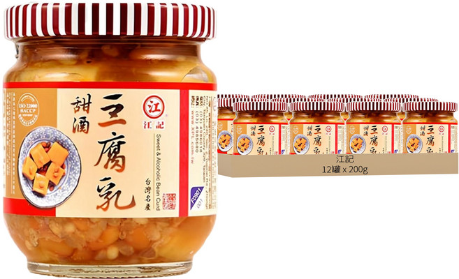 江記 甜酒豆腐乳, 200g, 12罐
