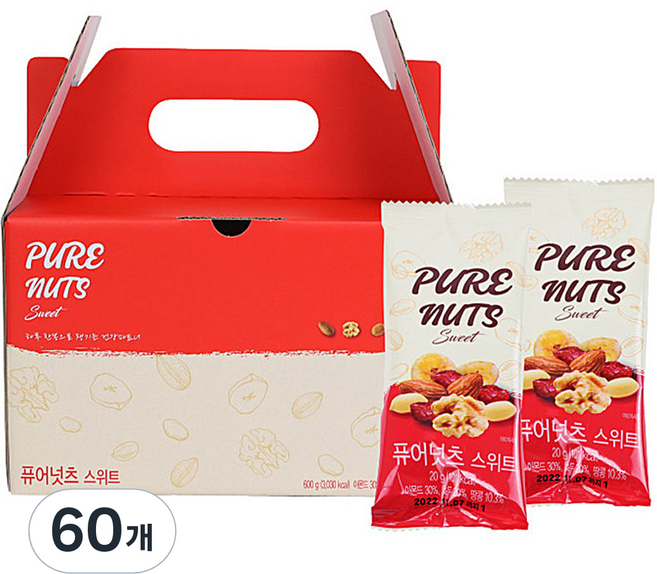 에코밀 퓨어넛츠 스위트 견과세트, 600g, 2박스