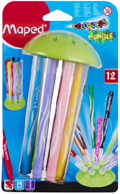 Maped 學用小刺蝟彩色筆 12色 連蓋底座 好收納, 1組