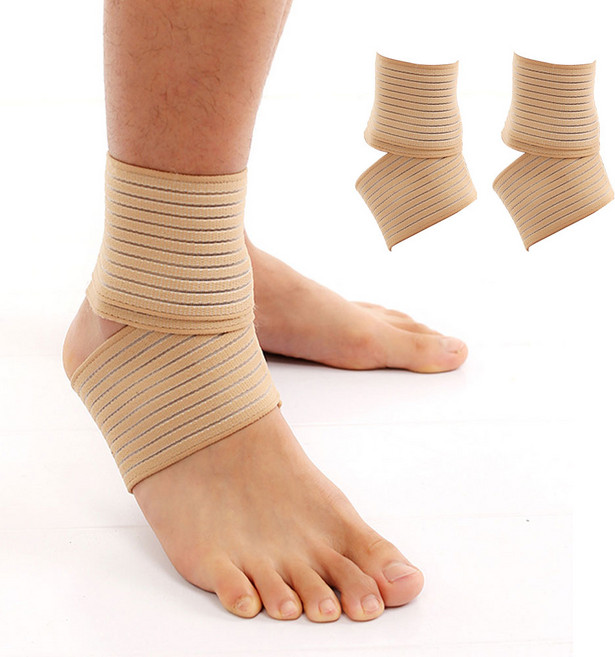 헨센 탄탄 밴딩 스포츠 발목 보호대, 2개, 베이지