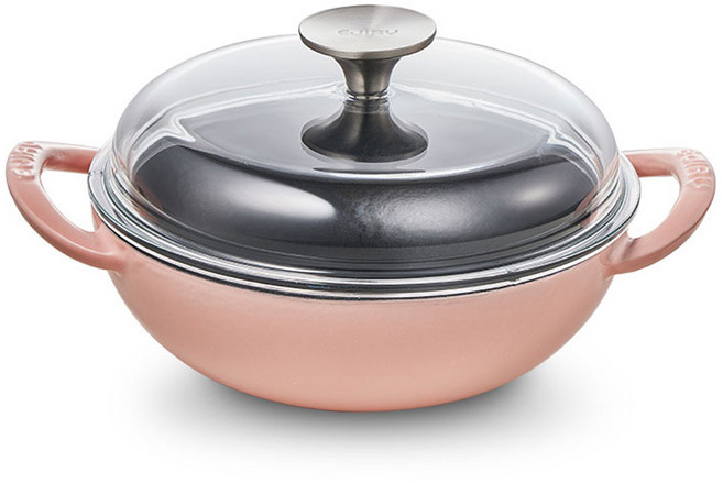 에지리 인덕션 블랙아이언 베이비웍 하이돔 양손냄비, 20cm, PEACH PINK (피치 핑크), 1개