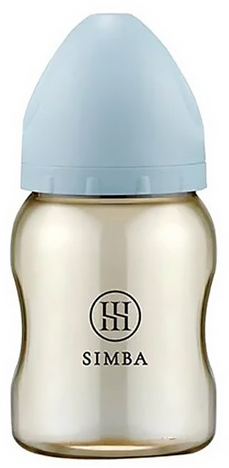 Simba 小獅王辛巴 新生適用 蘊蜜鉑金PPSU寬口防脹氣奶瓶, 晨藍, 1瓶, 200ml