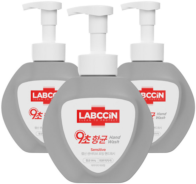 랩신 센서티브 포밍 핸드워시 파우더리 허브향, 500ml, 3개