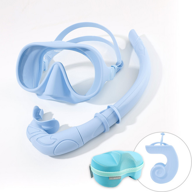 다이비프로 포켓다이브 휴대용 스노쿨링 마스크, 오아시스 블루