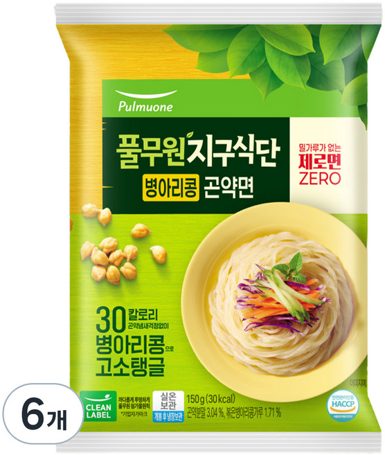 풀무원 지구식단 병아리콩 곤약면, 150g, 6개
