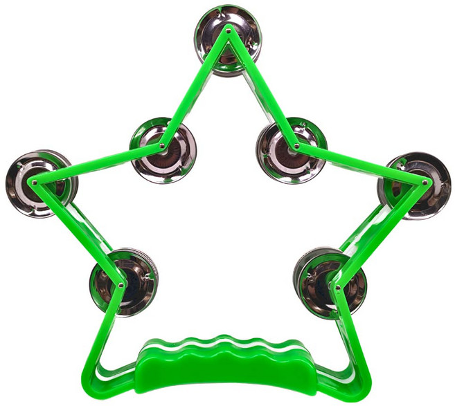 奧福打擊樂器 雙排鈴鼓 星型, 綠色, 1個