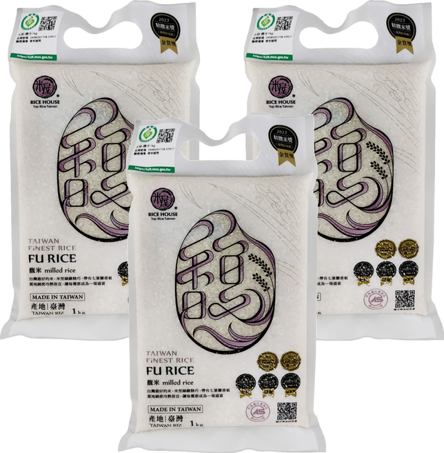 RICE HOUSE 米屋 馥米, 1kg, 3袋, CNS 一等
