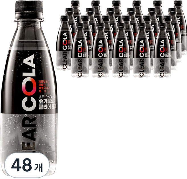 슈가로로 스파클링 클리어 콜라, 350ml, 48개
