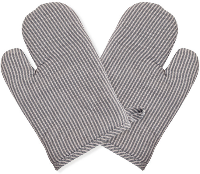 마메 스트라이프 주방 냄비장갑, 그레이 스트라이프, 2개