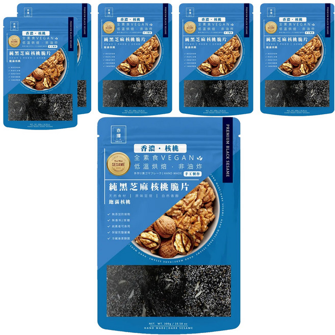 亦擇 純黑芝麻核桃脆片, 250g, 6包