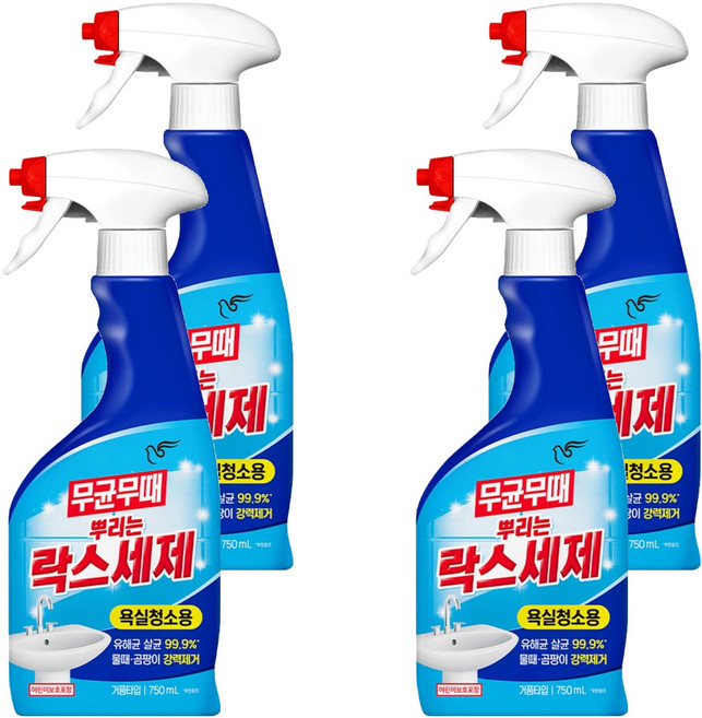 무균무때 뿌리는 락스세제, 750ml, 4개