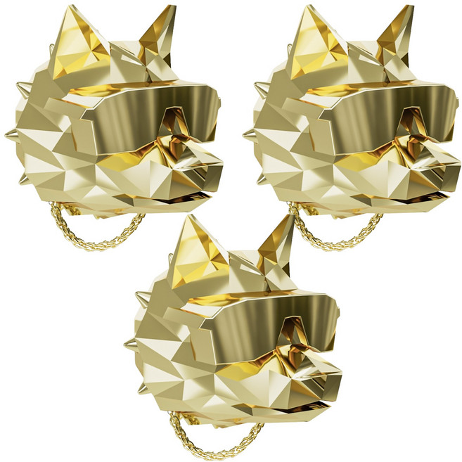 쓰리나인 힙한늑대 불독 프리미엄 디퓨저 차량용 방향제 골드, 3개, 클린코튼