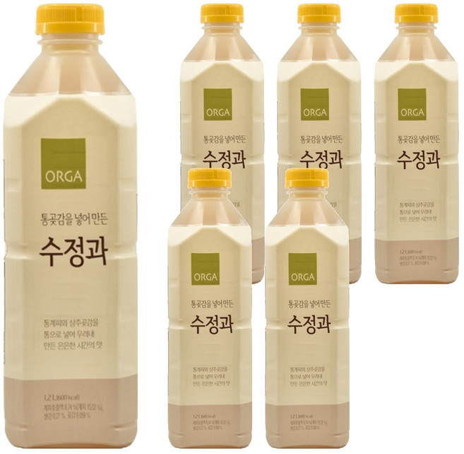 올가홀푸드 통곶감을 넣어 만든 수정과, 6개, 1.2L