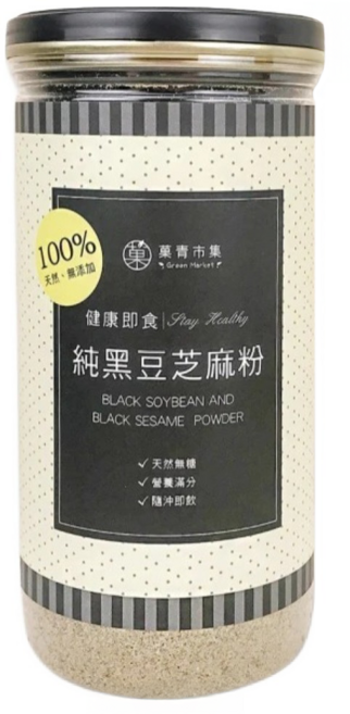 GreenMarket 菓青市集 黑豆芝麻粉, 300g, 1罐