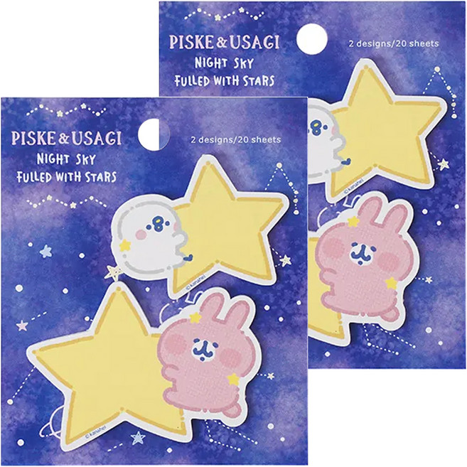 kanahei便利貼 / 星空散步雙星, 夜空佈滿星星, 1入, 2本