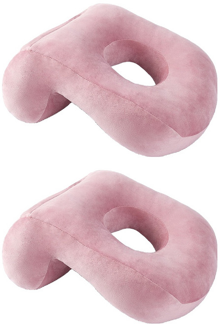 미니플 낮잠 수면 견인베개, 피치핑크, 2개