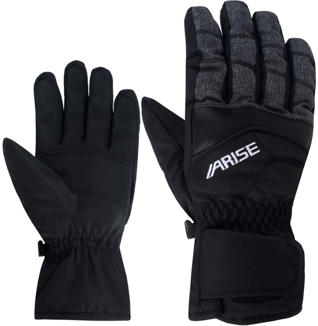 어라이즈 남성용 성인용 방수 스키장갑 AWGA0, 블랙, 1개