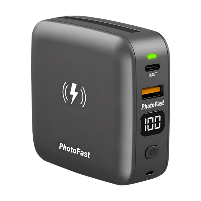 PhotoFast 銀箭資訊 MUTICharge Ultra 迷你磁吸行動電源 10000mAh USB-A/Type-C, MUTICHARGEPLUS10000, 黑色