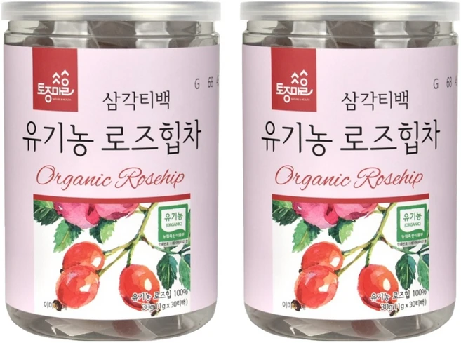 토종마을 유기농 로즈힙차 티백, 1g, 30개입, 2개 - 쿠팡