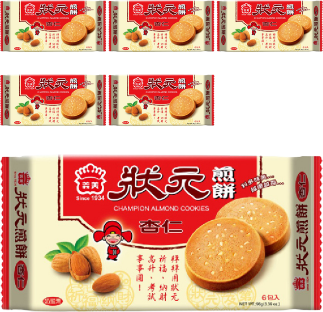 義美 狀元煎餅 杏仁口味, 96g, 6包