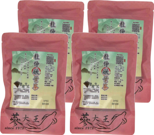 篸大王 拉絲杜仲嫩葉茶包, 3g, 10包, 4袋