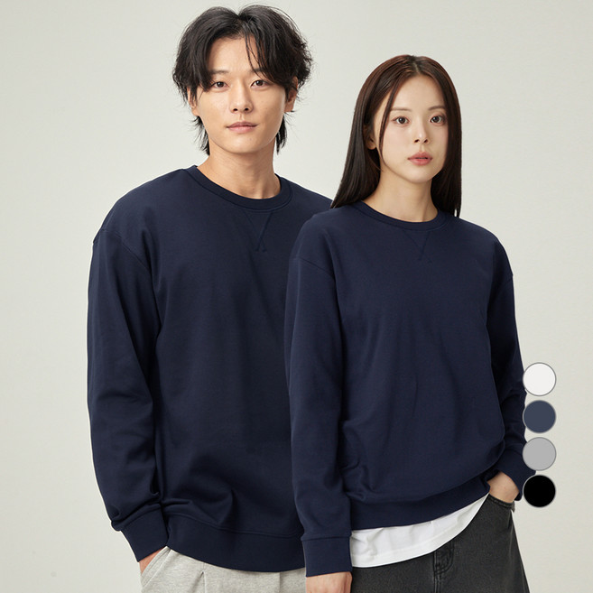 CARET 柔軟特級雙面布料領口設計素色大學T恤