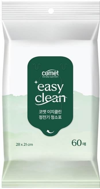 코멧 이지클린 정전기 청소포 표준사이즈 60매, 1개