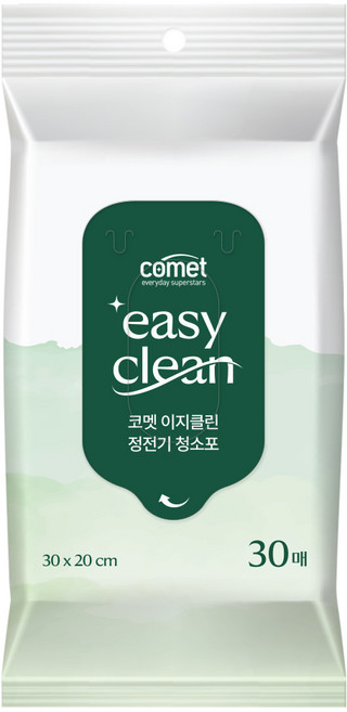 코멧 이지클린 정전기 청소포 표준사이즈 30매, 1개