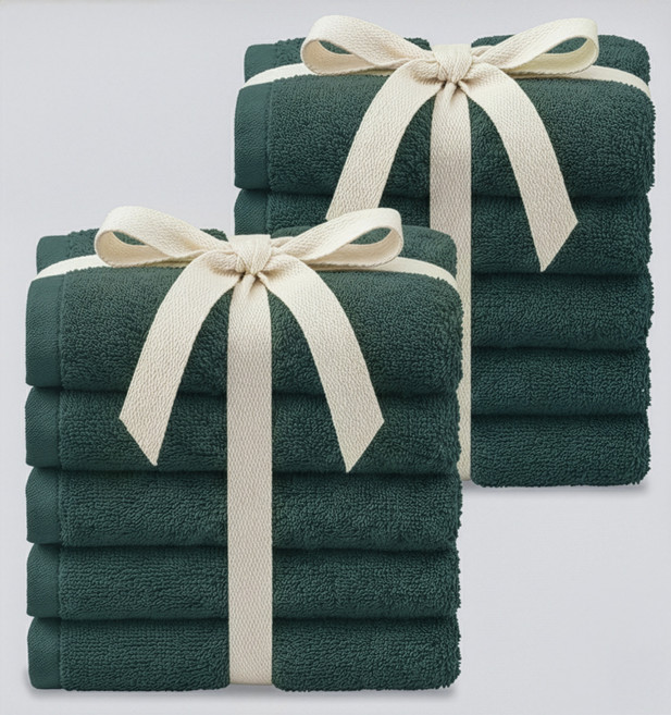 탐사 시그니처 리본패킹 호텔 수건 200g 40수, 딥그린, 10개