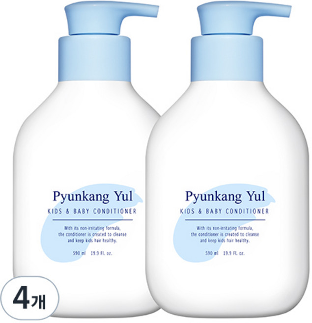 편강율 키즈 앤 베이비 컨디셔너 베이비파우더향, 590ml, 4개