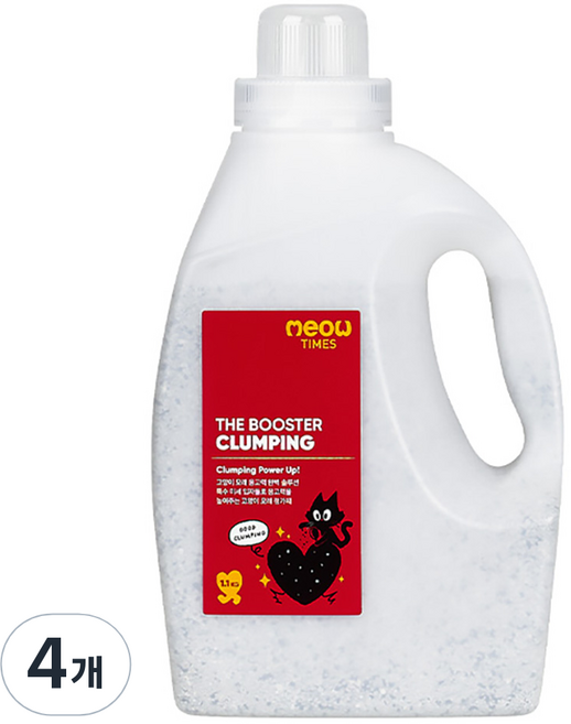 미우타임즈 더 부스터 클럼핑 고양이모래 응고력 강화제, 1.1kg, 4개, 무향