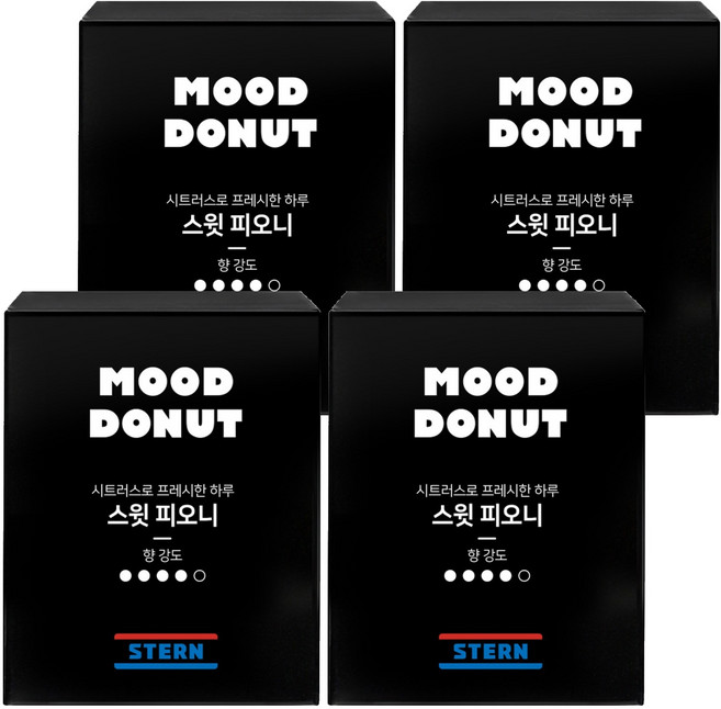 스턴 무드도넛 차량용 방향제 리필, 4개, 스윗피오니