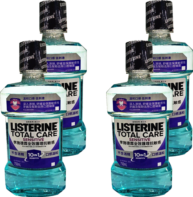 LISTERINE 李施德霖 全效護理抗敏感漱口水, 750ml, 4瓶
