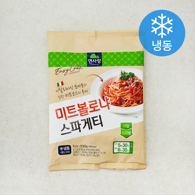 면사랑 미트볼로냐 스파게티 1인분 (냉동), 330g, 1개