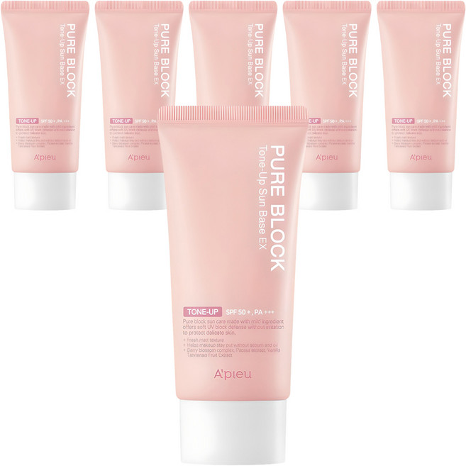 어퓨 퓨어 블록 톤업 선베이스 이엑스 SPF50+ PA+++, 50ml, 6개