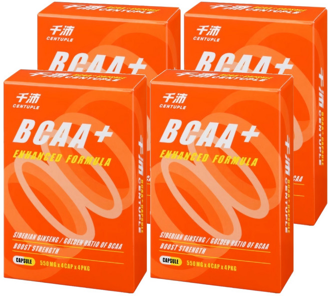 CENTUPLE 千沛 BCAA+膠囊, 16顆, 550mg, 4盒