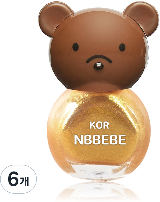 Nbbebe 兒童用指甲油, 金光閃閃, 6個