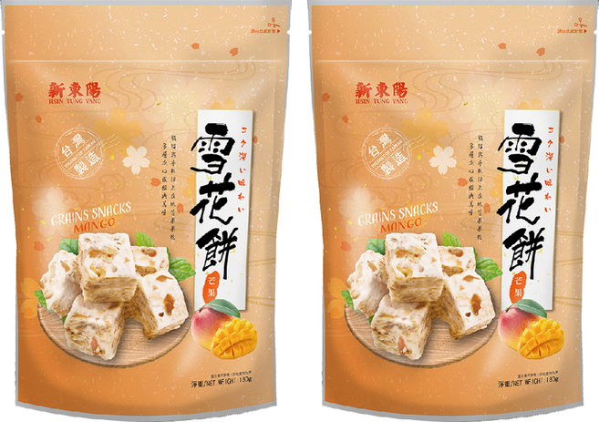 新東陽 雪花餅 芒果, 180g, 2包