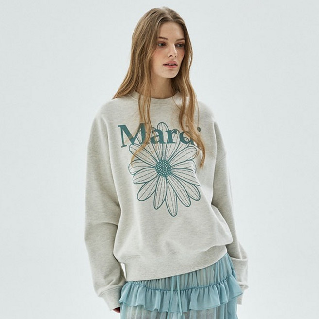 마르디메크르디 여성용 플라워 면 스웨트 셔츠