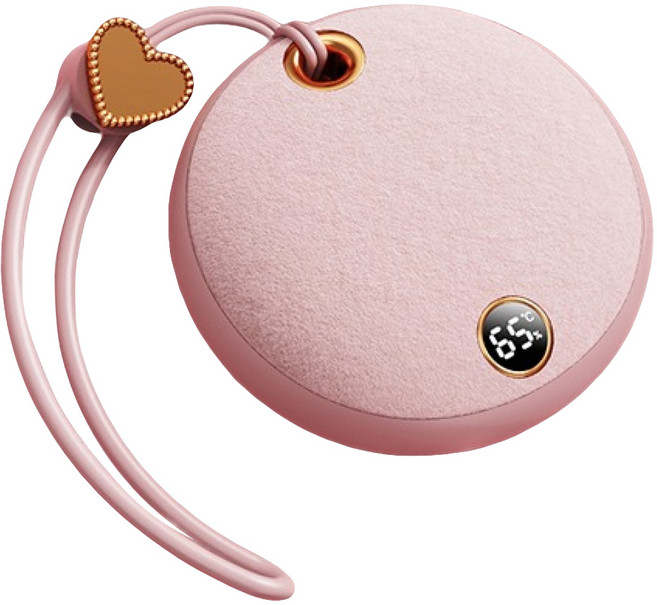 POWERRIDER WS26 Plus 毛絨暖暖蛋 高密度羊皮絨 65°C溫暖一整天 Type-C充電, 櫻花粉