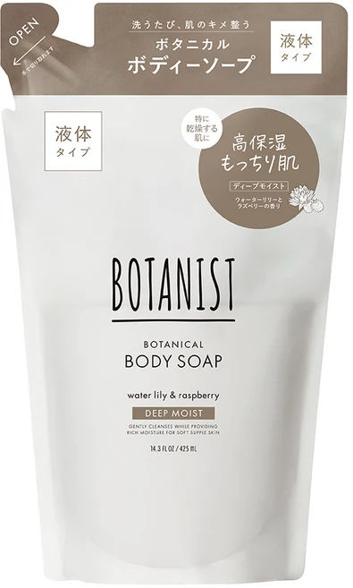 보타니스트 딥모이스트 보타니컬 바디워시 워터릴리 라즈베리향 리필, 1개, 425ml - 쿠팡